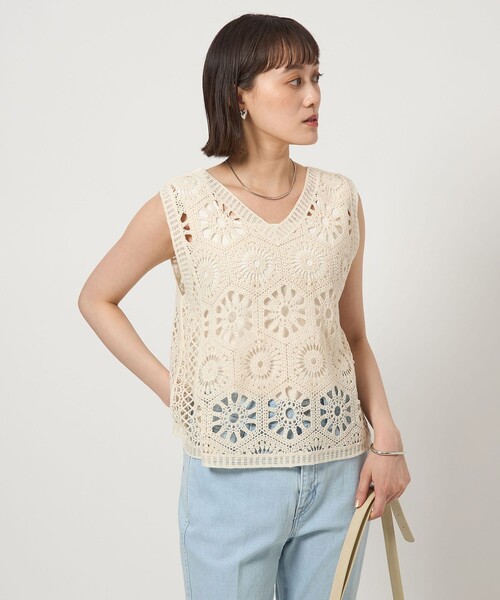 完売　新品タグつき　green label relaxing クロシェ ベスト UNITED ARROWS green label relaxing｜クロシェ ベスト