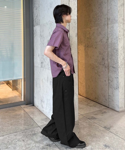 パンツ 星スタッズダブルニーツイルパンツ レディース メンズ