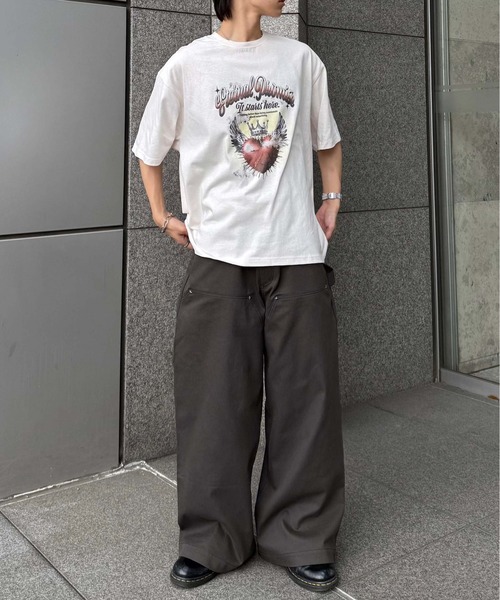 パンツ 星スタッズダブルニーツイルパンツ レディース メンズ