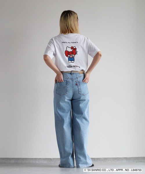 キティ　ゴリエ　コラボTシャツ　レディース　Мサイズ　Lサイズ キティ ゴリエ コラボTシャツ レディース Мサイズ Lサイズ QOOZA