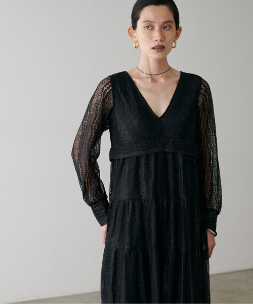 LARUTA（ラルータ） ワンピース 「LARUTA」レース切替ロングワンピース