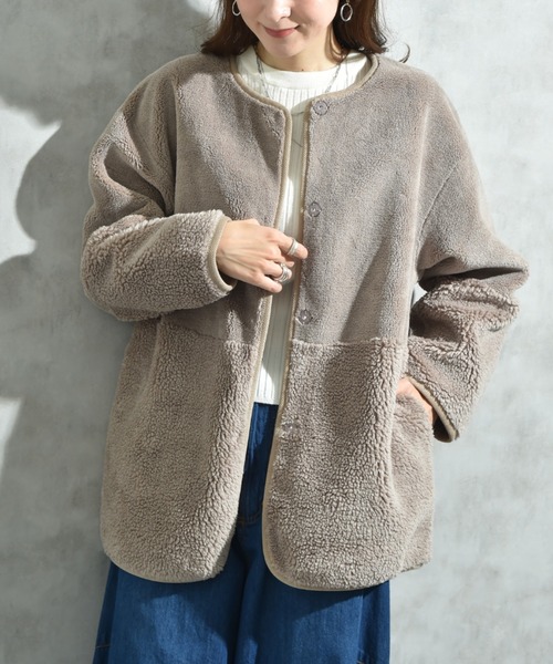 新品タグ付き⭐︎ PASSIONE フェイクムートン リバーシブルブルゾン フェイクムートンリバーシブルブルゾン | Q♡