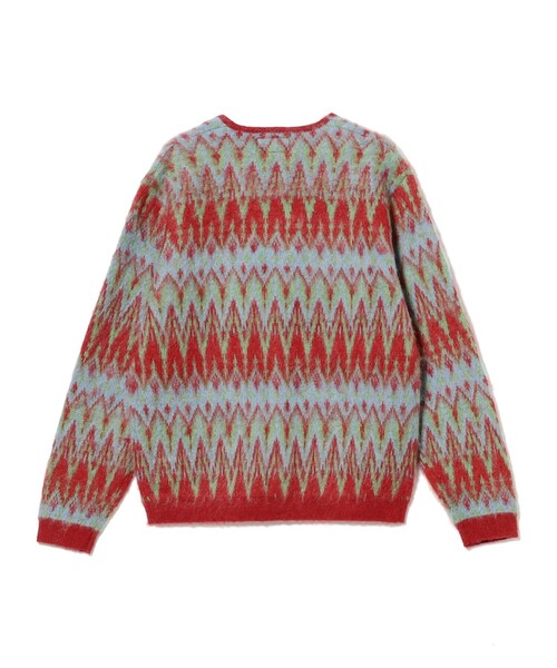 BEAMS+（ビームスプラス） カーディガン ダブル ジャカード シェブロン