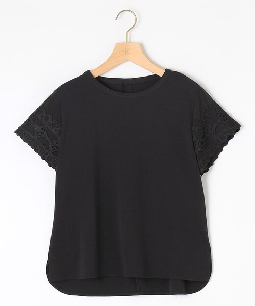 tシャツ レーススリーブシルケット カットソー レディース 組曲 tシャツ レーススリーブシルケット カットソー レディース