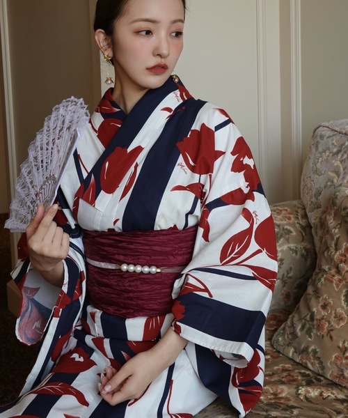 ロージールーチェ♡浴衣 帯セット ROSY LUCE（ロージールーチェ） 浴衣 Rosy 花柄浴衣 レディース