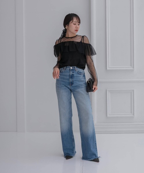 レジャ Leja 2WAYアシンメトリーフリルチュールフラワーIラインワンピースドレス2点セット美脚効果結婚式 パーティードレス 成人式 二次会 同窓 Leja ドレス 「LEJA」2WAYアシンメトリーフリルチュールフラワー