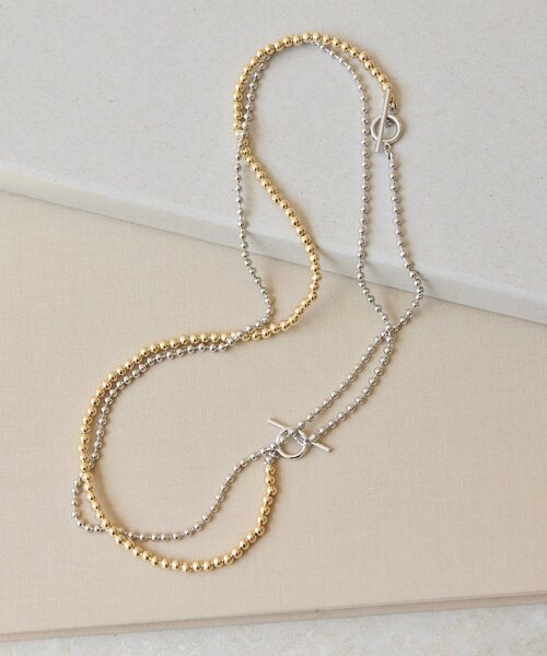 ear PAPILLONNER ネックレス 2WAYボールチェーンロング