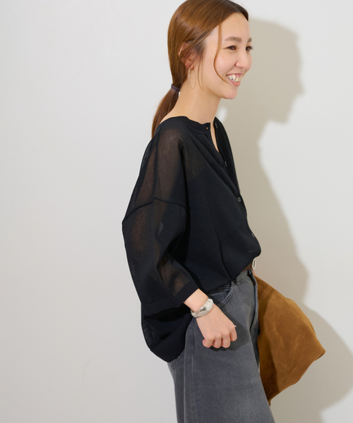 カーディガン シアー2WAYハーフスリーブカーディガン レディース JOURNAL STANDARD relume カーディガン 「手洗い可能」夏に