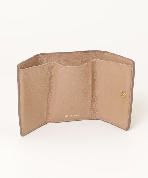 miu 「miu miu」 マドラス 三つ折り 財布 - ブラウン レディース miu 「miu miu」 マドラス 三つ折り 財布 - ブラウン レディース
