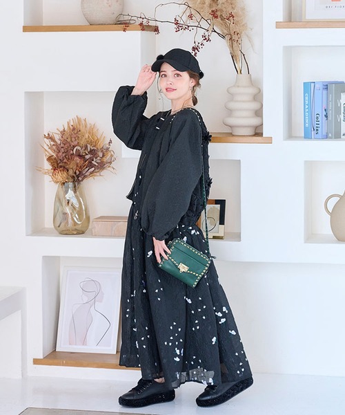 Chesty（チェスティ） ブルゾン アウター レース×ジャガードフラワー