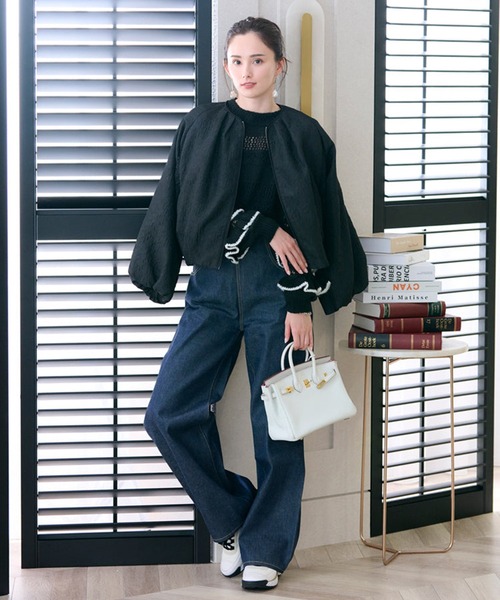 Chesty（チェスティ） ブルゾン アウター レース×ジャガードフラワー