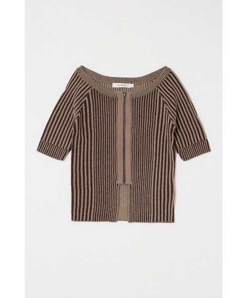 ニット/セーター SO FAR Rib Tops MOUSSY（マウジー） ニット セーター 「EC・一部店舗限定」ZIP UP RIB
