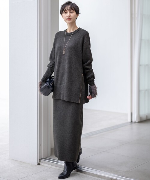 23区（ニジュウサンク） スカート カシミヤブレンド Iライン ニット