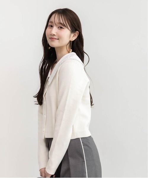 RANDA（ランダ） カーディガン 2WAY 襟付きニットカーディガン