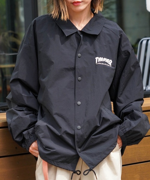 【美品】THRASHER コーチジャケット ブラック THRASHER コーチジャケット メンズ