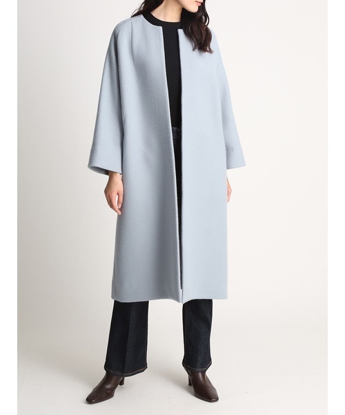 Mila Owen（ミラオーウェン） ノーカラーコート 1 ブルー レディース