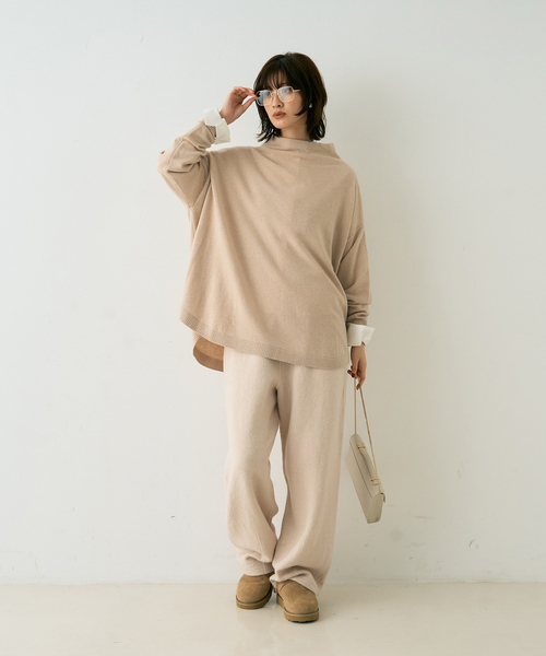 Rouge vif（ルージュ ヴィフ） パンツ ウール起毛ジャージーカーブ