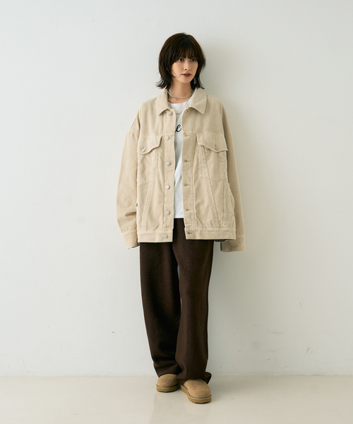 Rouge vif（ルージュ ヴィフ） パンツ ウール起毛ジャージーカーブ