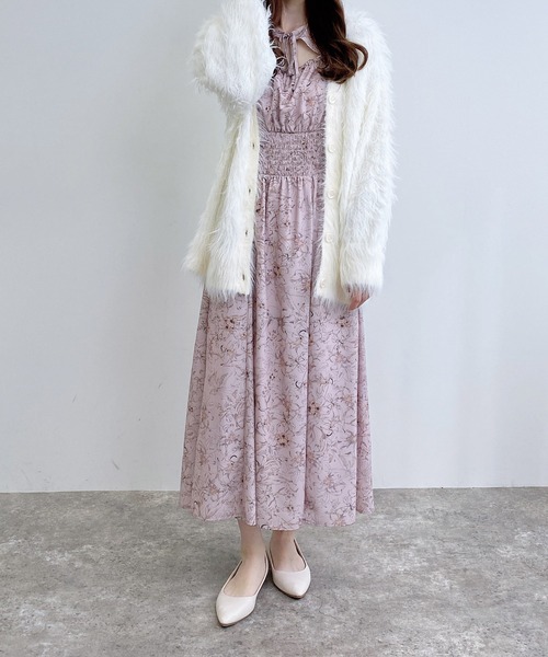 INGNI（イング） ワンピース 「WEB限定」デコルテオープン花柄