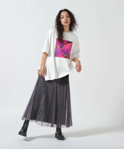 「AULA AILA」 半袖Tシャツ 0 ライム レディース_画像3