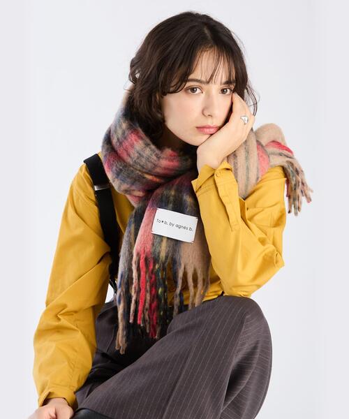 To b. by agnes マフラー ストール タータンチェックマフラー