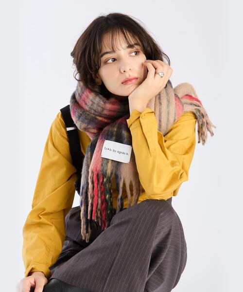 agnes b. アニエスベー ユニセックス マフラー スカーフ 未使用 To b. by agnes マフラー ストール タータンチェック レディース
