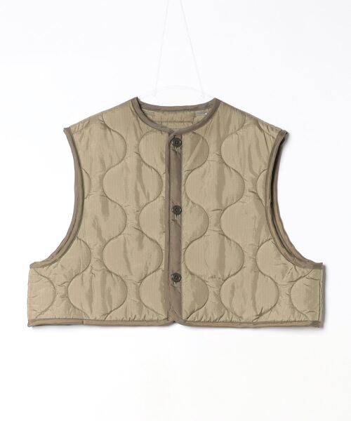 HYKE キルティングベスト OSFA HYKE（ハイク） QUILTED CROPPED VEST ベスト OSFA グリーン