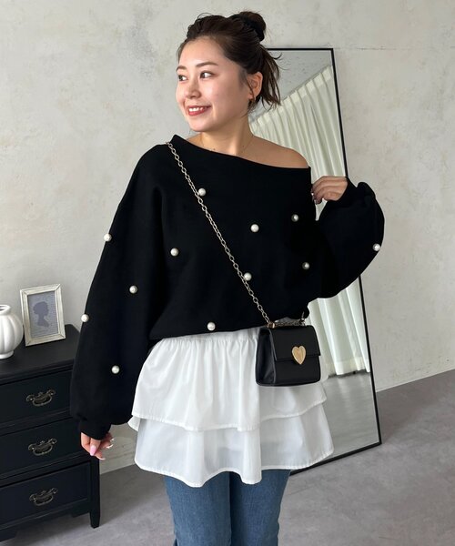 prose verse（プロズヴェール） tシャツ 「MOMO」ワイドボートネック