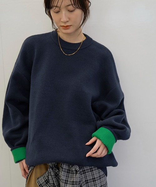meilmada ニット セーター 「新色追加」バイカラーニットプルオーバー