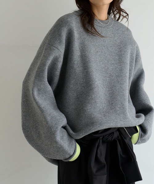 meilmada ニット セーター バイカラーニットプルオーバー レディース