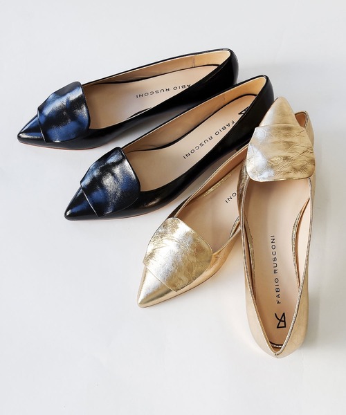 「Fabio Rusconi」 フラットパンプス 36 ゴールド レディース_画像4