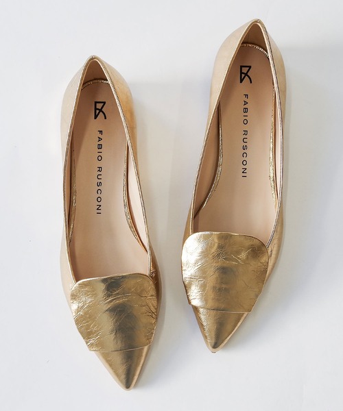「Fabio Rusconi」 フラットパンプス 36 ゴールド レディース_画像5