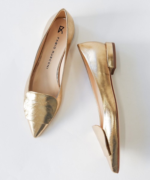 「Fabio Rusconi」 フラットパンプス 36 ゴールド レディース_画像6