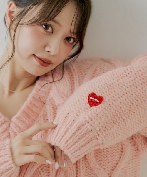 Chico（チコ） ワンピース ケーブルVルーズニットワンピース