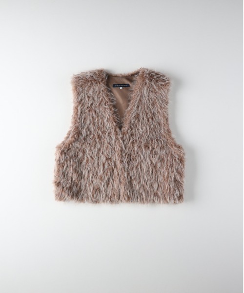 MY WHITE エコロジカルファー ジレ ブラウン U ファー ジレ