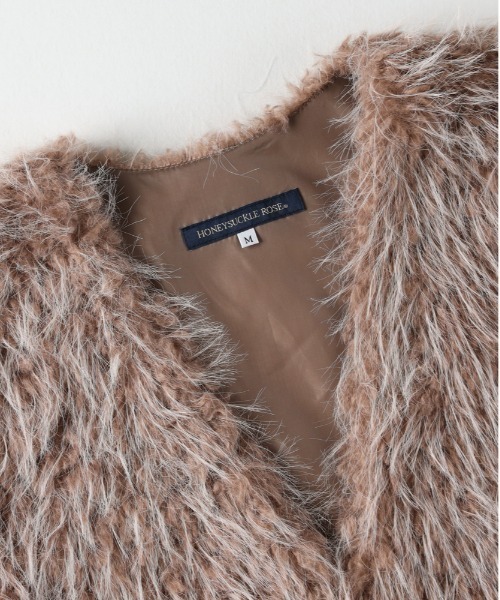 MY WHITE エコロジカルファー ジレ ブラウン U ファー ジレ