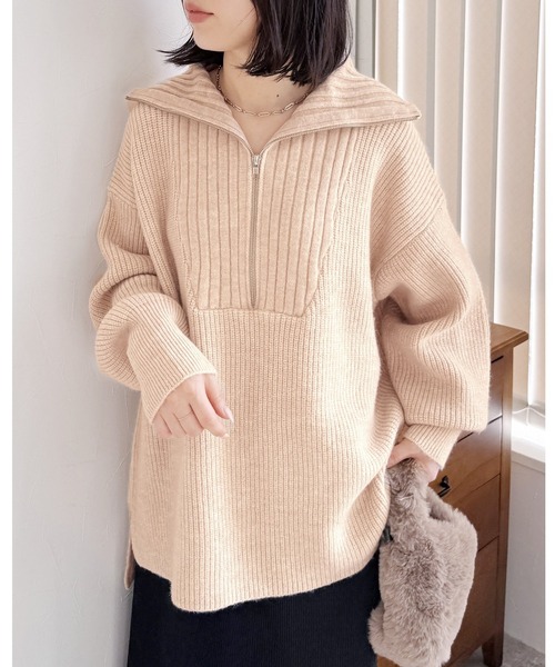 reca（レカ） ニット セーター ハーフジップニット レディース