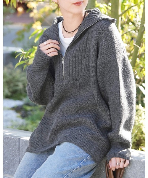 reca（レカ） ニット セーター ハーフジップニット レディース