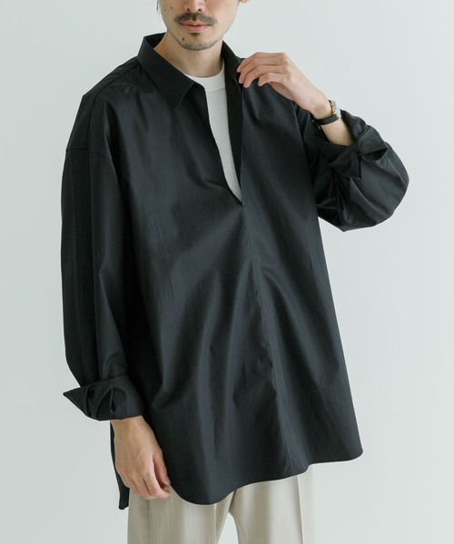 「THOMAS MASON」 長袖シャツ LARGE ネイビー メンズ_画像4