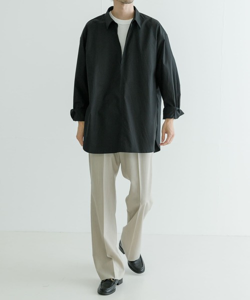 「THOMAS MASON」 長袖シャツ LARGE ネイビー メンズ_画像6