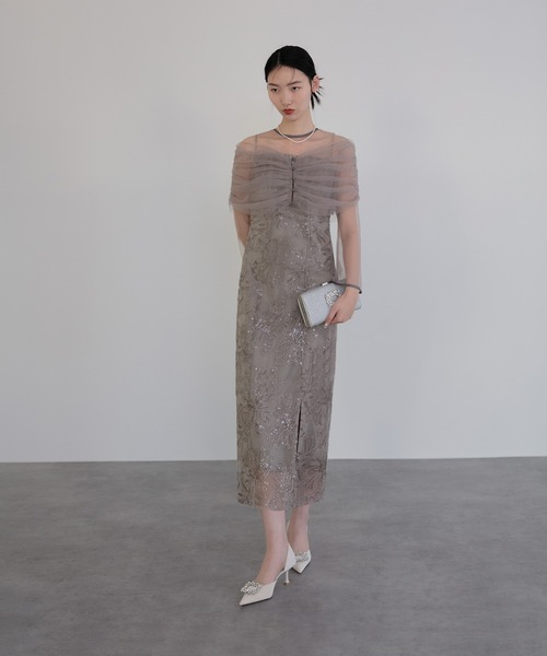 「Leja」 ノースリーブワンピース MEDIUM グレー レディース_画像4