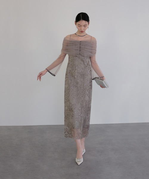 「Leja」 ノースリーブワンピース MEDIUM グレー レディース_画像7