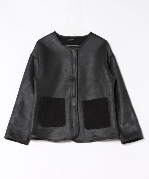 ジャケット ノーカラージャケット レーザーとボア兼用のノーカラー