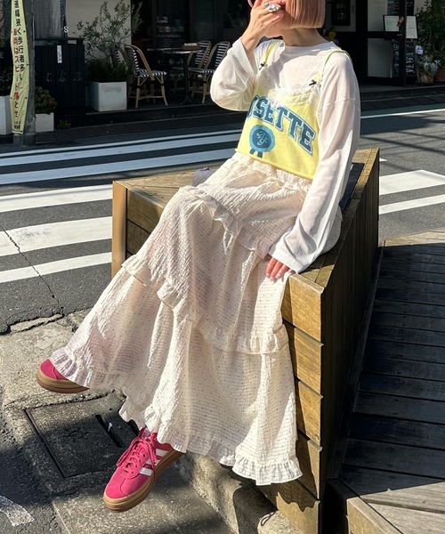 「w closet」 キャミソールワンピース FREE グリーン レディース_画像4