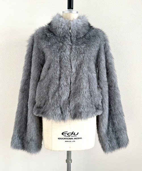 SHEENA（シーナ） コート アウター スタンドカラーフェイクファー