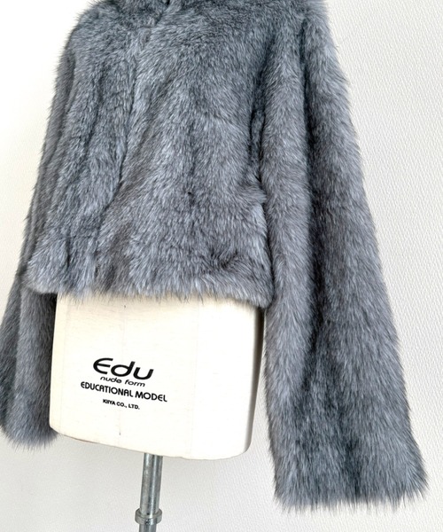 SHEENA（シーナ） コート アウター スタンドカラーフェイクファー