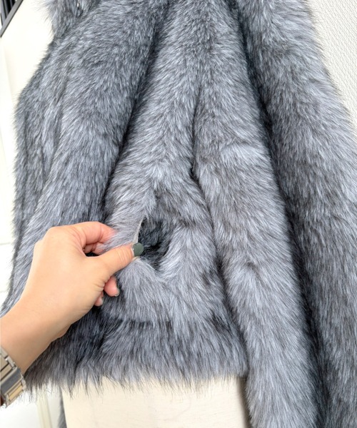 SHEENA（シーナ） コート アウター スタンドカラーフェイクファー