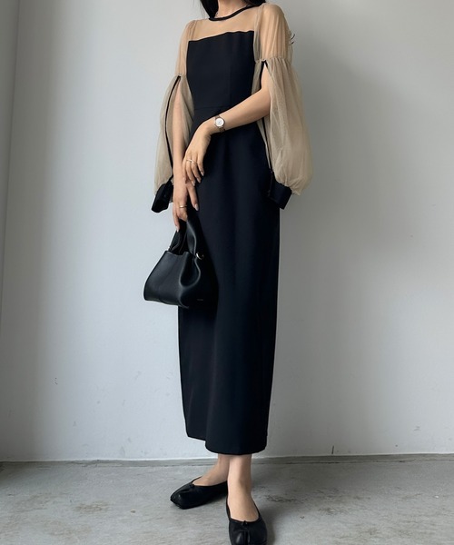 「Louere」 長袖ワンピース SMALL ライトベージュ レディース_画像2