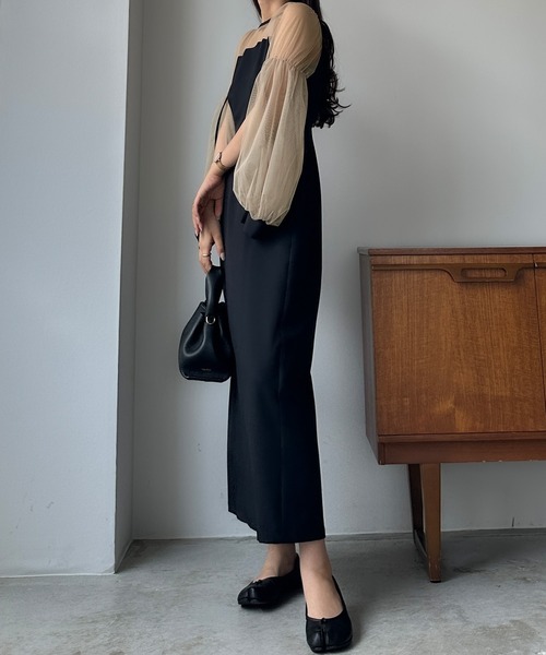 「Louere」 長袖ワンピース SMALL ライトベージュ レディース_画像7