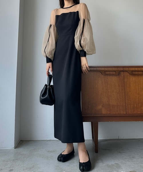 「Louere」 長袖ワンピース SMALL ライトベージュ レディース_画像8